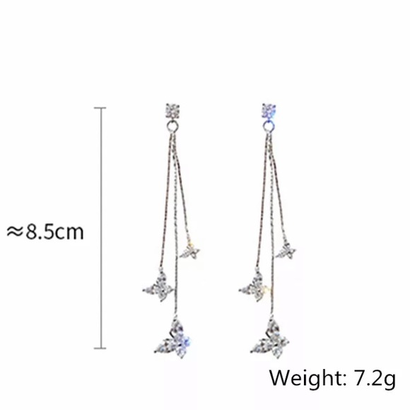 Gold Plated Butterfly Long Earrings π¦ - Picture 3 of 3